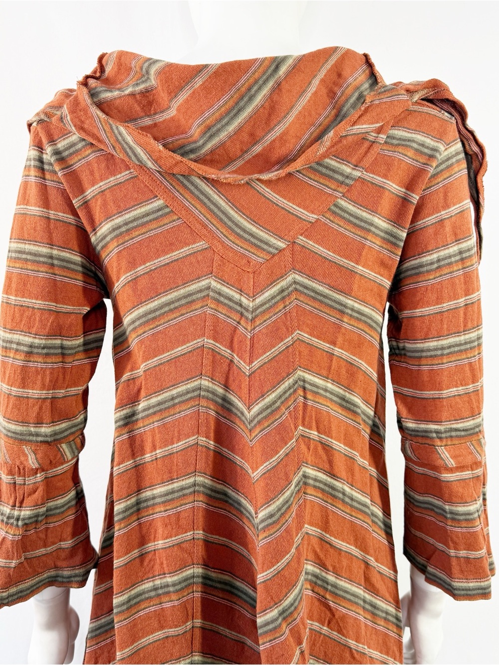 New Romantics by Free People Brown Striped Tunic Dress Size S Hippie Boho - Picture 6 of 8